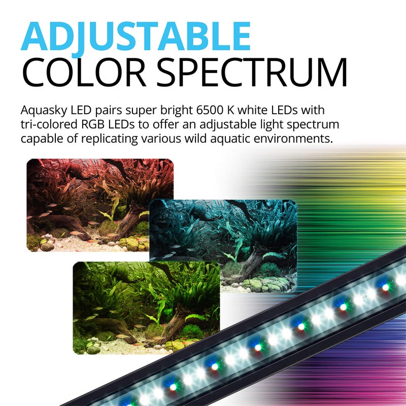 Fluval Aquasky 2.0 Bluetooth LED Aquarium Light â€“ 27W, 36â€“48" | RGB + 6500K White | App-Controlled with 24-Hour Light Cycle & Weather Effects | IP67 Waterproof | Wide 120 Coverage - Image 4